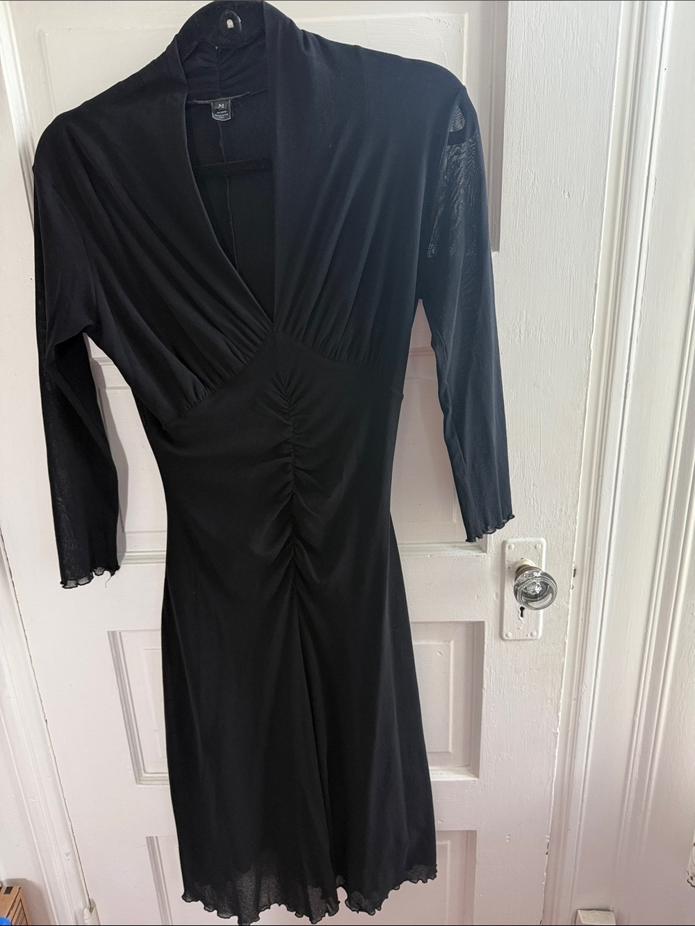 Weston Wear Black Long Sleeve V-Neck A-Line Dress